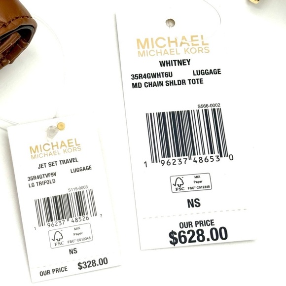 Michael Kors Whitney Medium Quilted Tote Bag & Large Trifold Wallet Luggage - Picture 13 of 13